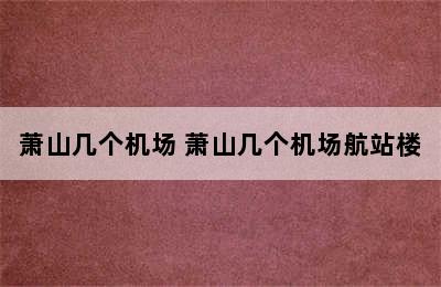 萧山几个机场 萧山几个机场航站楼